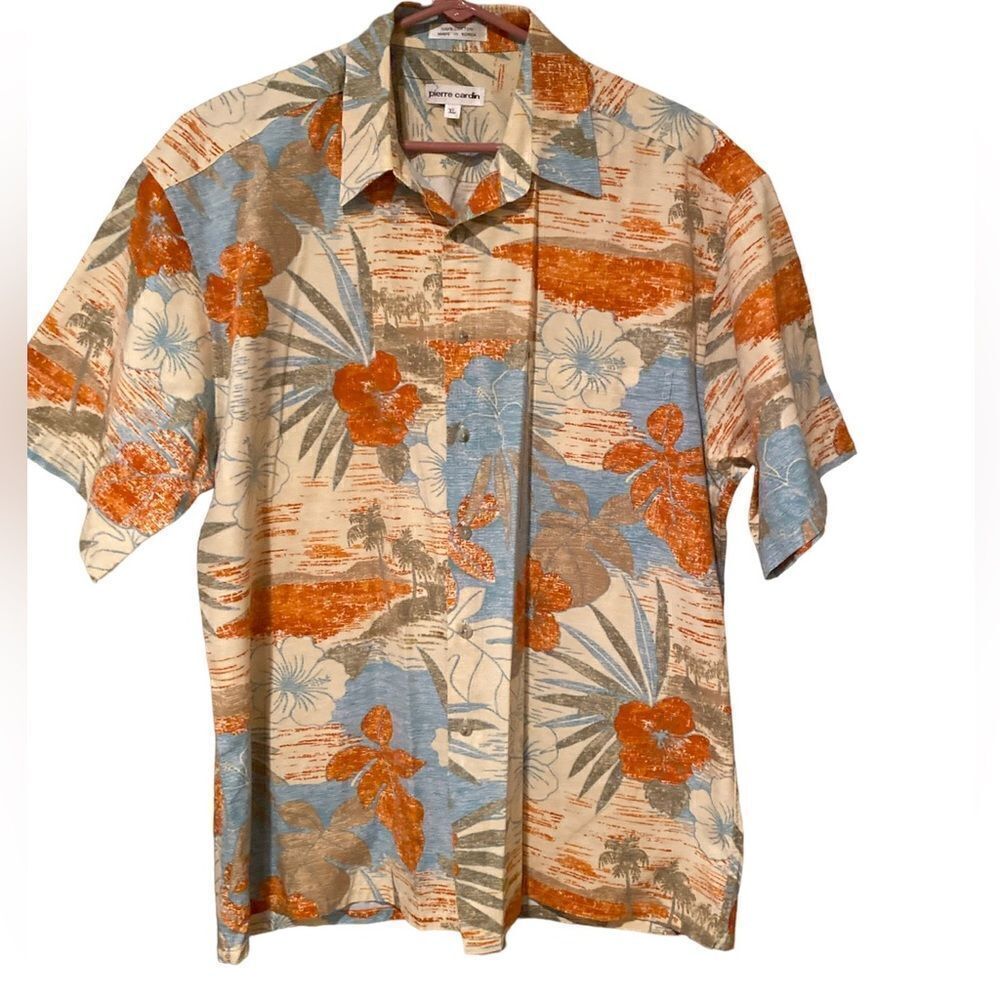Pierre Cardin Hawaiian Short Sleeve Shirt Size XL